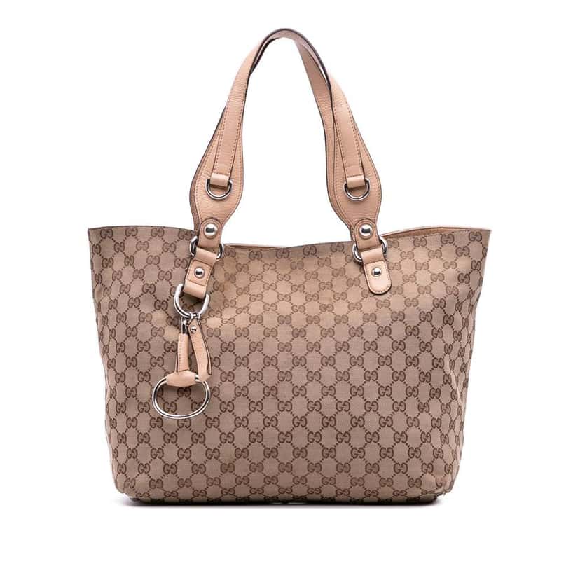 Gucci GG Canvas Icon Bit Tote Brown Canvas Good condition - Front View