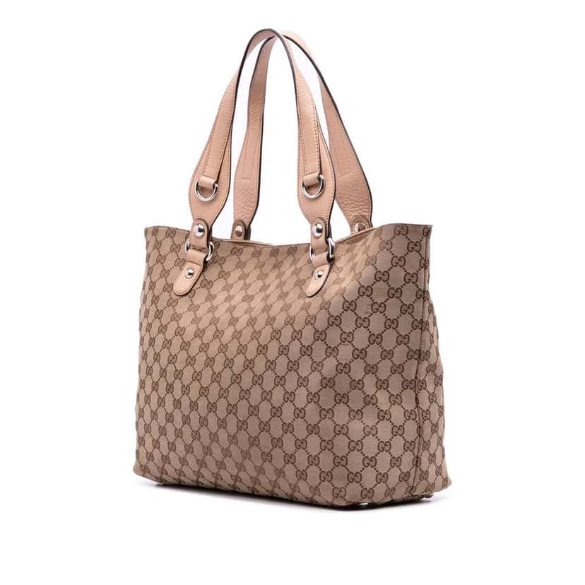 Gucci GG Canvas Icon Bit Tote Brown Canvas Good condition - Back View
