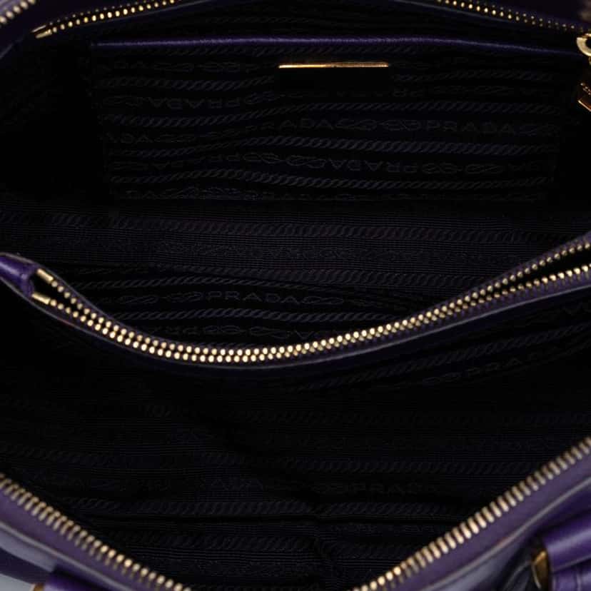 Prada Medium Saffiano Lux Promenade Satchel Purple Leather Good condition - Model View
