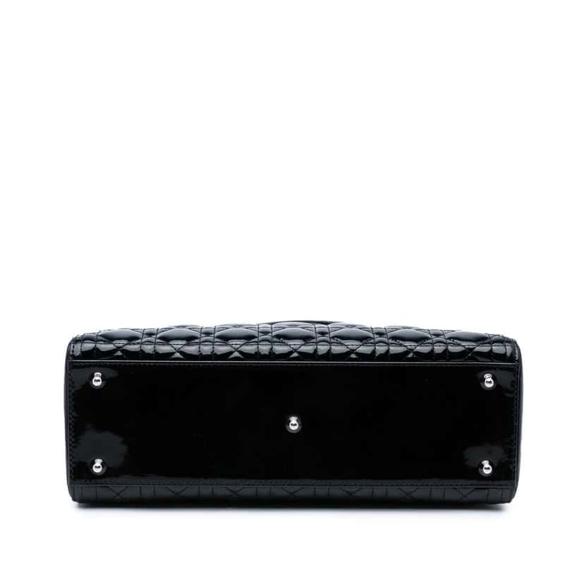 Dior Large Patent Cannage Lady Dior Black Leather Good condition - Inside View