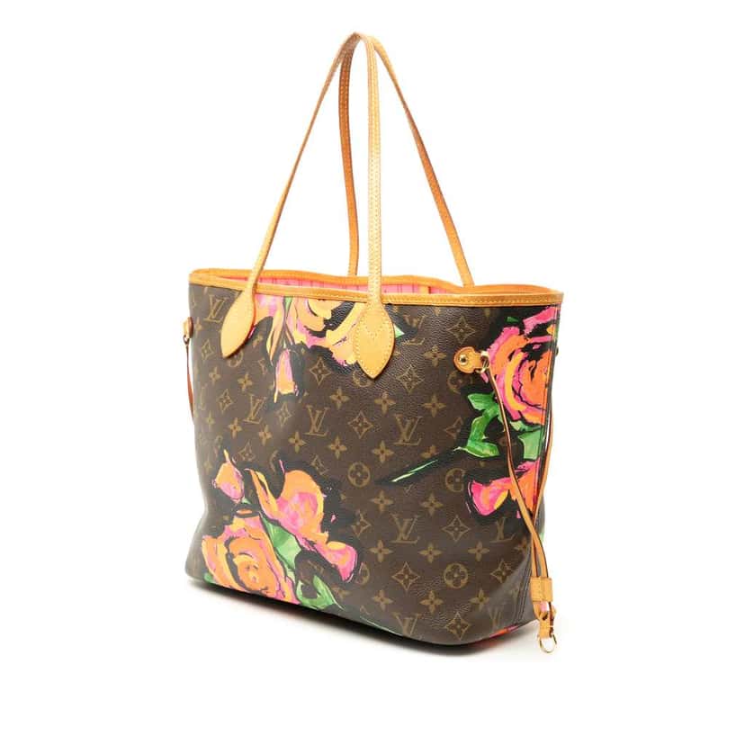 Louis Vuitton Monogram Roses Neverfull MM Brown Good condition - Back View