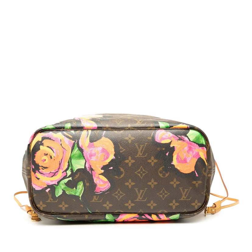 Louis Vuitton Monogram Roses Neverfull MM Brown Good condition - Inside View