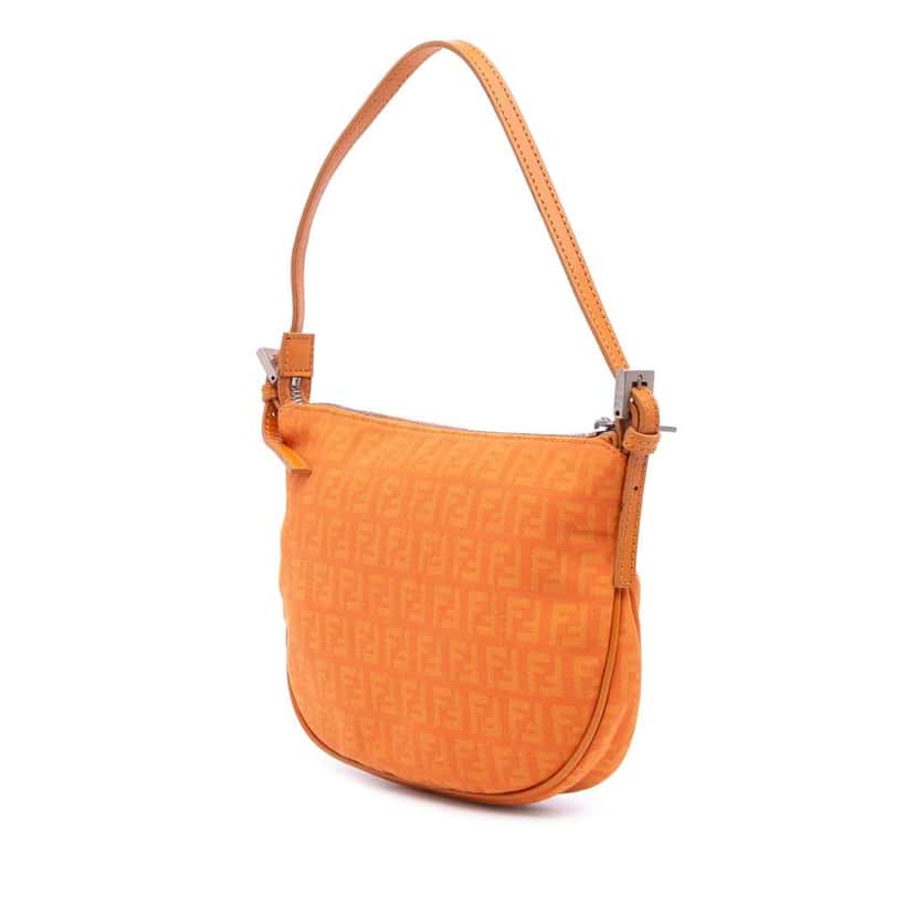 Fendi Zucchino Canvas Hobo Orange Canvas Good condition - Back View