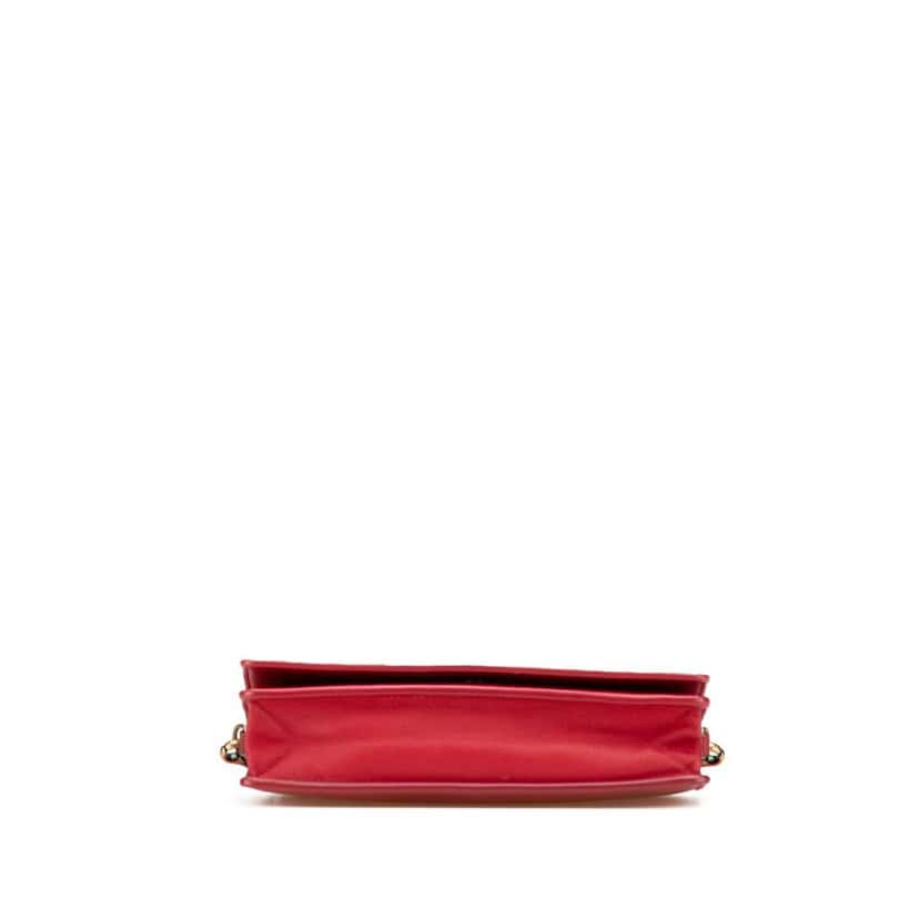 Bottega Veneta Nappa Intrecciato Wallet On Chain Red Leather Very good condition - Inside View