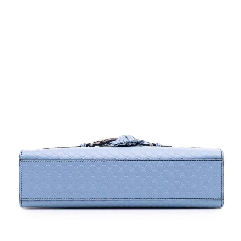 Gucci Medium Microguccissima Emily Shoulder Bag Blue Leather Good condition - Inside View