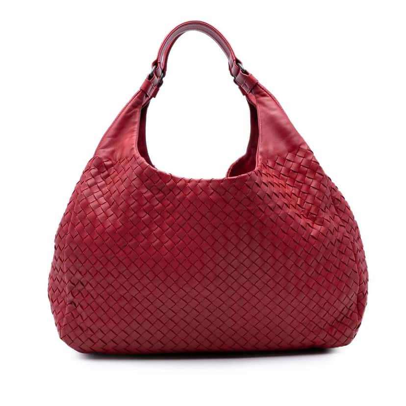 Bottega Veneta Large Nappa Intrecciato Campana Hobo Red Leather Good condition - Front View
