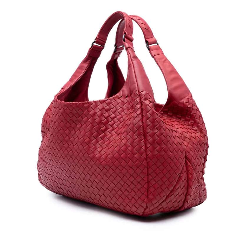 Bottega Veneta Large Nappa Intrecciato Campana Hobo Red Leather Good condition - Back View