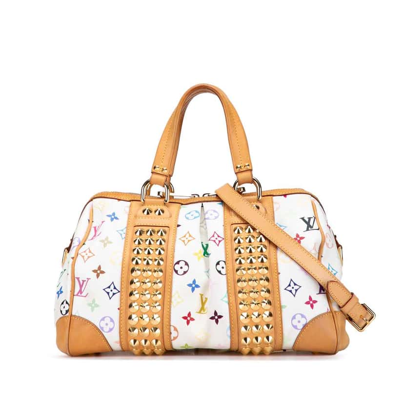 Louis Vuitton Monogram Multicolore Courtney MM White Canvas Good condition - Front View