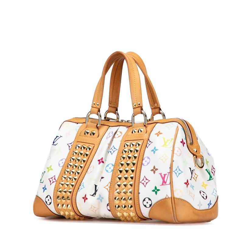 Louis Vuitton Monogram Multicolore Courtney MM White Canvas Good condition - Back View