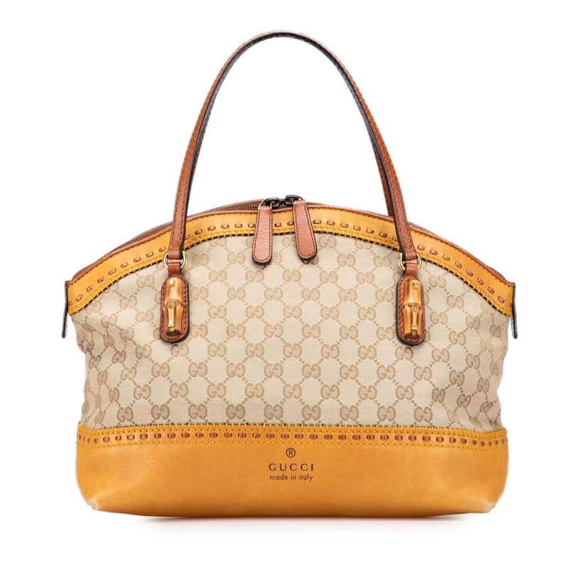 Gucci GG Canvas Laidback Crafty Handbag Brown Canvas Fair condition - Front View