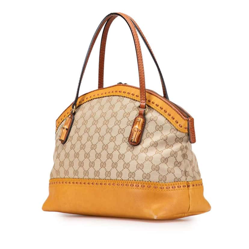 Gucci GG Canvas Laidback Crafty Handbag Brown Canvas Fair condition - Back View