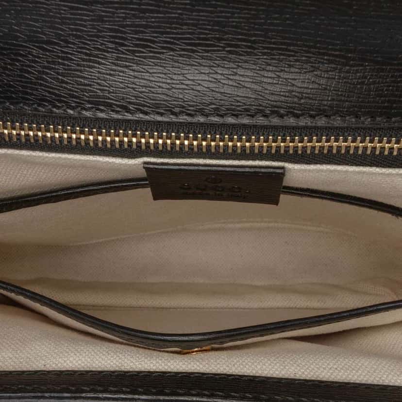 Gucci Printed Calfskin Tropical Bamboo Night Satchel Black Leather Good condition - Model View