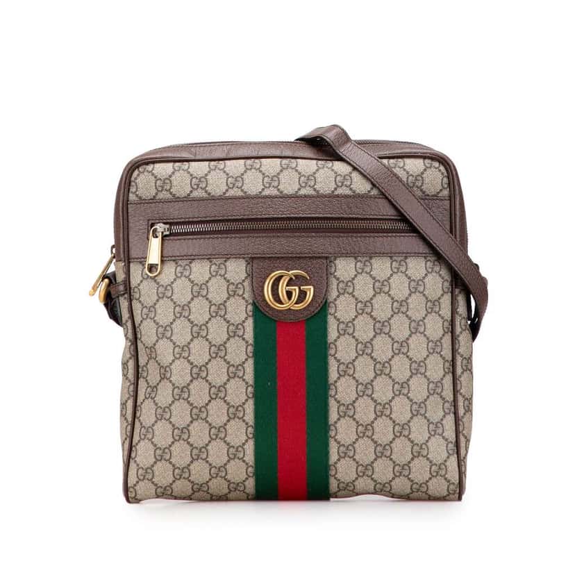 Gucci Medium GG Supreme Ophidia Crossbody Brown Canvas Good condition - Front View
