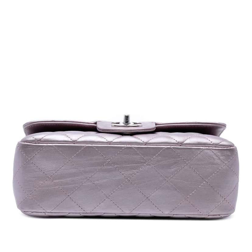 Chanel Mini Rectangular Classic Iridescent Calfskin Single Flap Pink Leather Good condition - Inside View