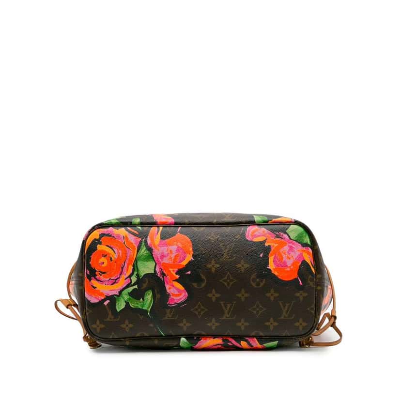 Louis Vuitton Monogram Roses Neverfull MM Brown Canvas Good condition - Inside View