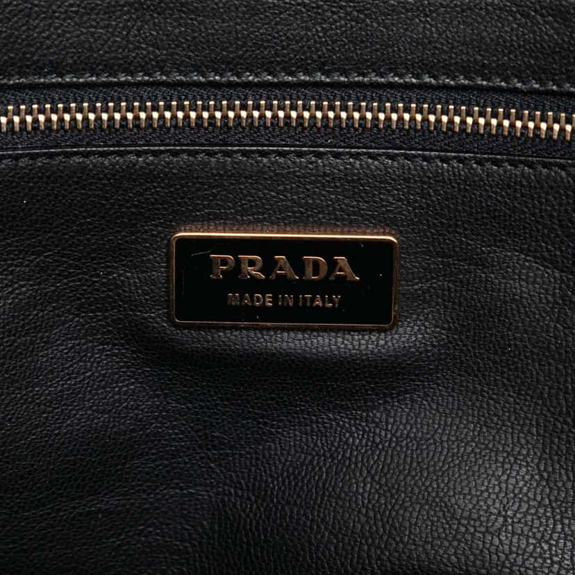 Prada Leather Boston Bag Black Leather Good condition - Box View