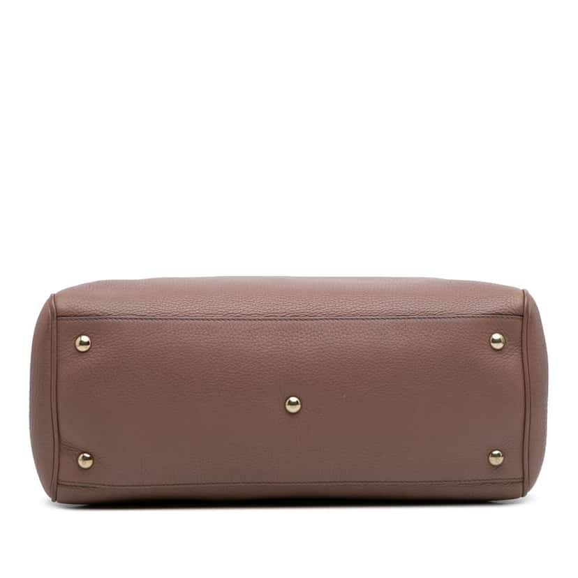 Gucci Medium Calfskin Bamboo Shopper Satchel Brown Leather Good condition - Inside View