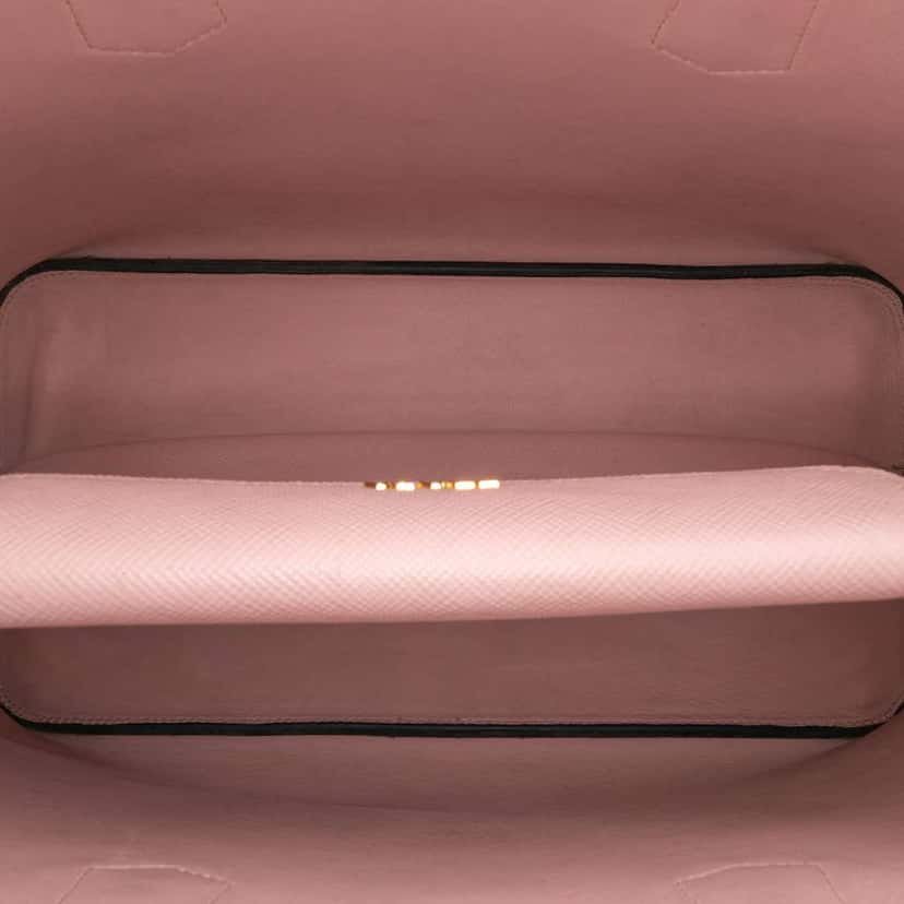 Prada Medium Saffiano Cuir Double Satchel Pink Leather Fair condition - Model View
