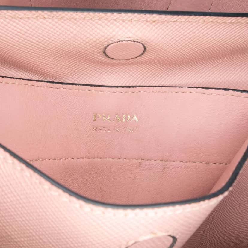 Prada Medium Saffiano Cuir Double Satchel Pink Leather Fair condition - Box View