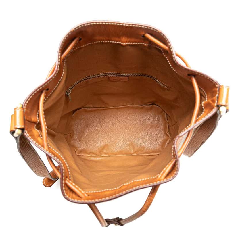 Celine Macadam Coated Canvas Drawstring Bucket Bag Brown Canvas Good condition - Model View