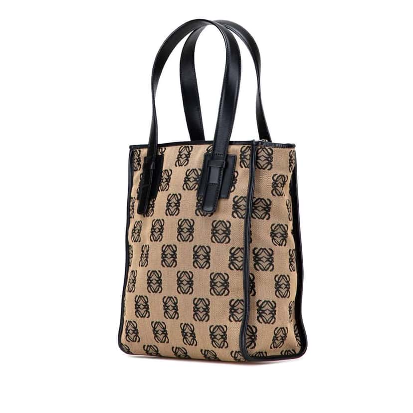 Loewe Anagram Canvas Handbag Brown Canvas Good condition - Back View
