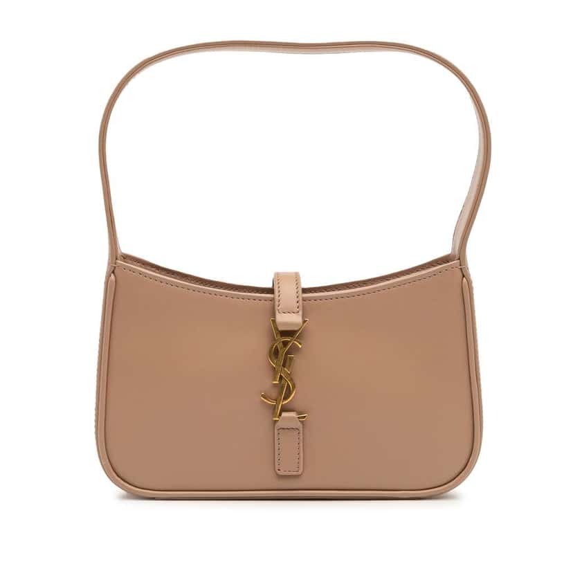 Saint Laurent Mini Calfskin Le 5 a 7 Shoulder Bag Brown Leather Good condition - Front View