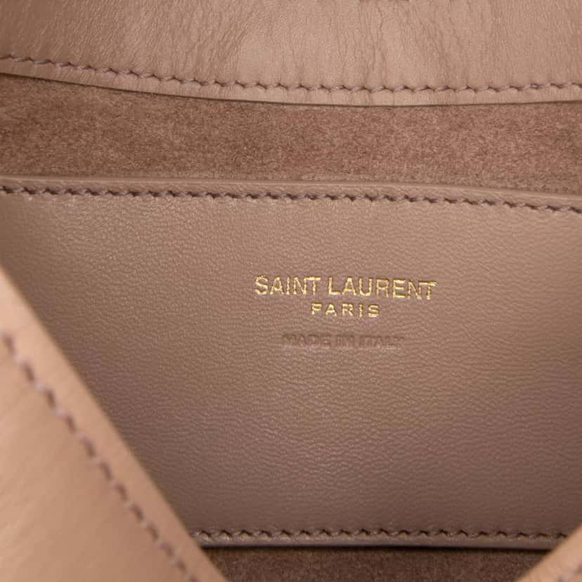 Saint Laurent Mini Calfskin Le 5 a 7 Shoulder Bag Brown Leather Good condition - Box View