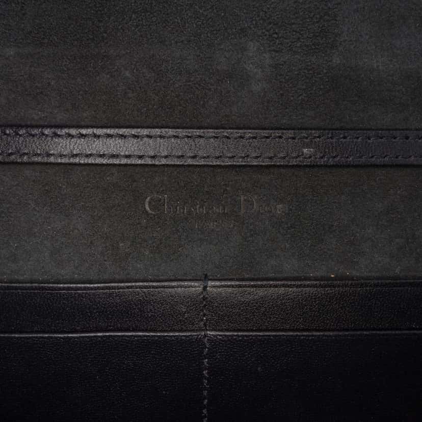 Dior Studded Denim Diorama Wallet on Chain Blue Denim Good condition - Box View