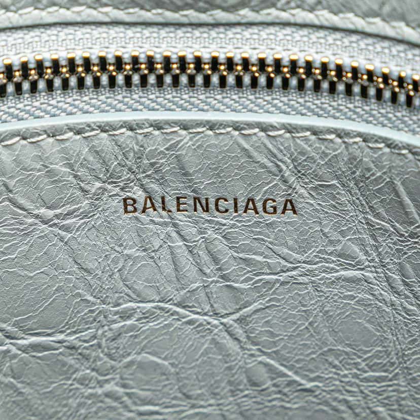 Balenciaga Small Lambskin Barbes North South Shopper Bag Blue Leather Good condition - Box View