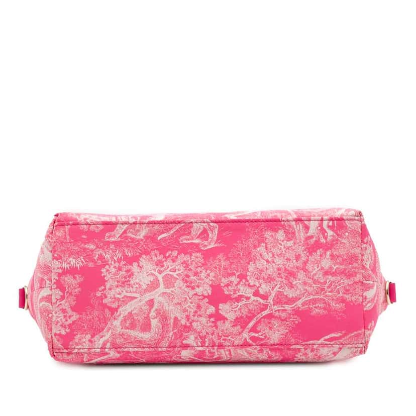 Dior Medium Technical Fabric Toile de Jouy Reverse DiorTravel Nomad Pouch Pink Polyester Very good condition - Inside View
