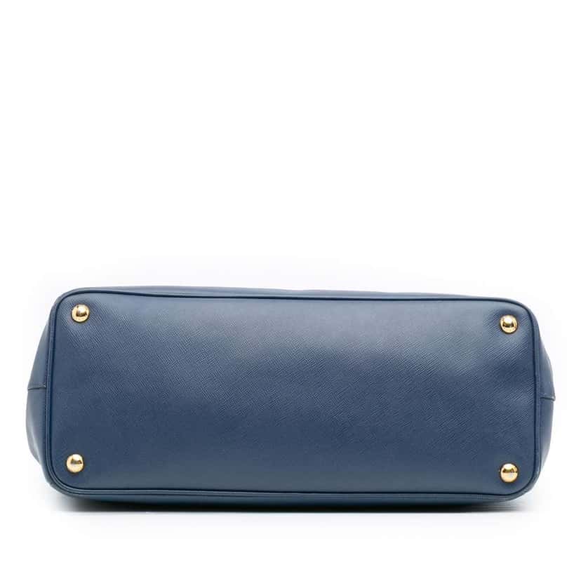 Prada Large Saffiano Lux Galleria Double Zip Tote Blue Leather Very good condition - Inside View