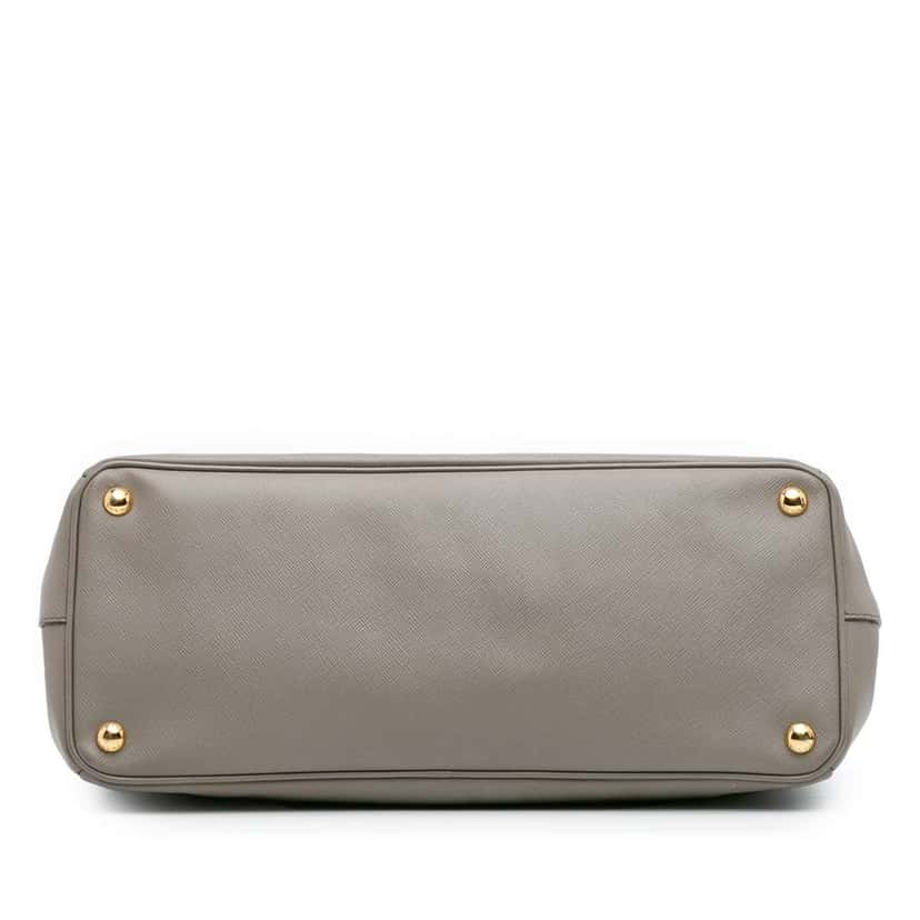 Prada Large Saffiano Lux Galleria Double Zip Satchel Grey Leather Good condition - Inside View