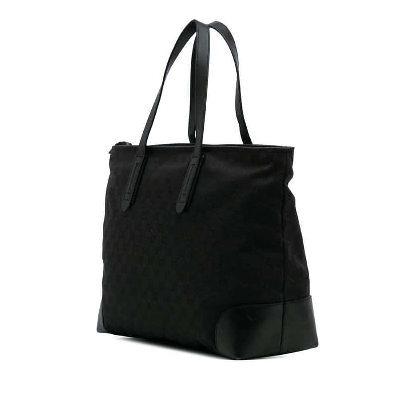 Gucci GG Canvas Web Tote Black Canvas Good condition - Back View