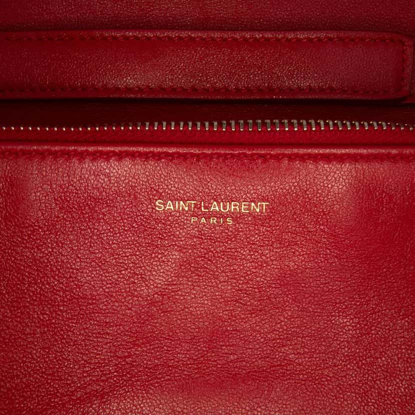 Saint Laurent Diamond Quilted Lambskin Angie Chain Bag Red Leather Very good condition - Box View