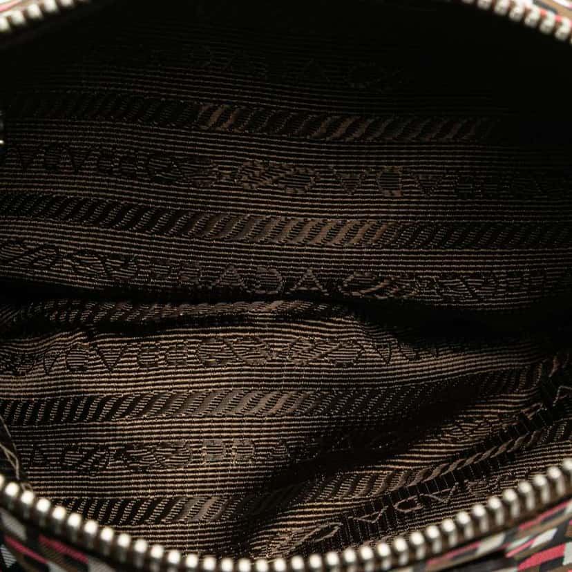 Prada Tessuto Stampato Wristlet Clutch Brown Good condition - Model View