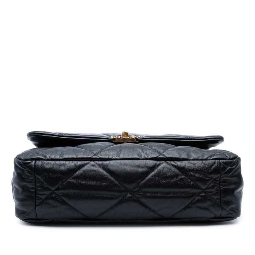Chanel Maxi Lambskin 19 Flap Black Leather Good condition - Inside View