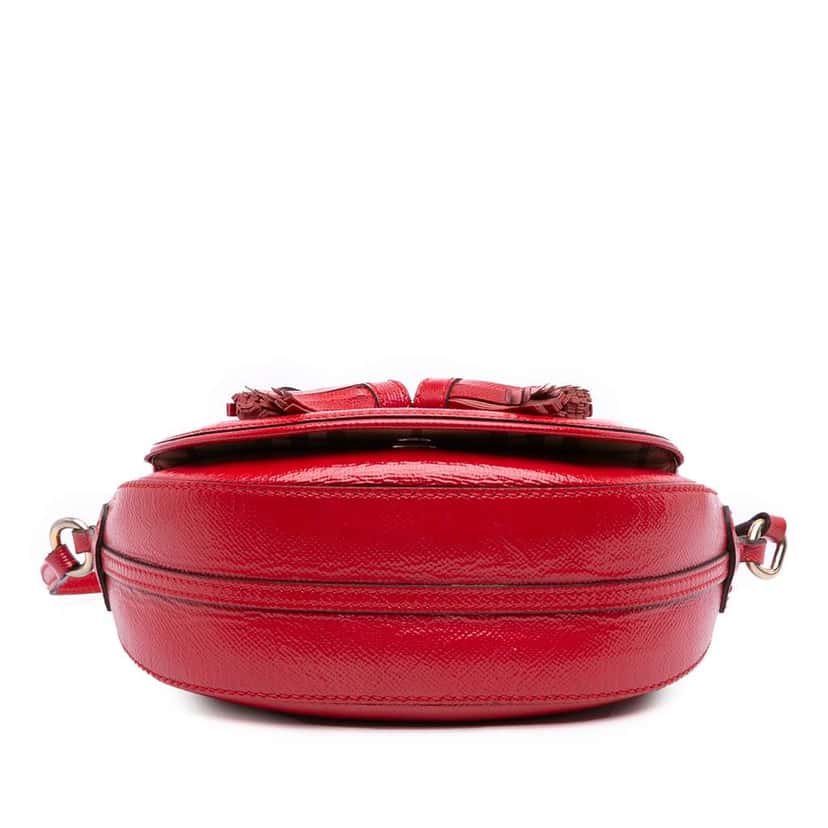 Burberry Patent Leather and Haymarket Check Coated Canvas Maydown Crossbody Red Leather Good condition - Inside View