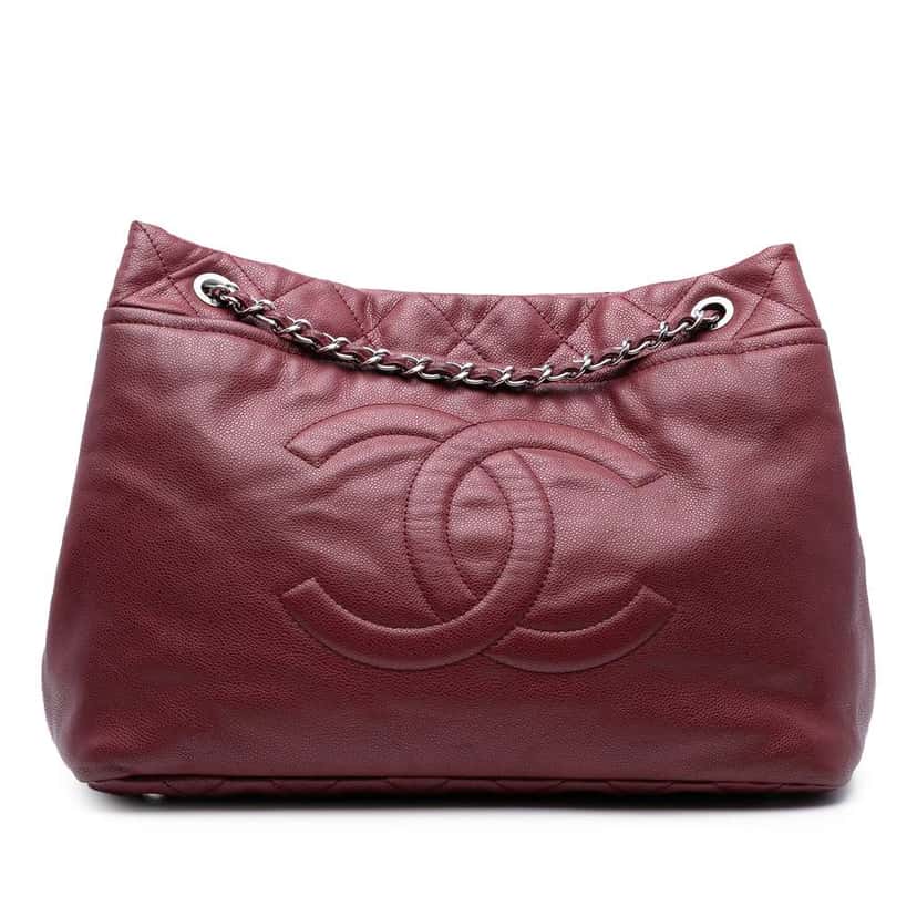 Chanel CC Caviar Timeless Soft Tote Red Leather Good condition - Front View