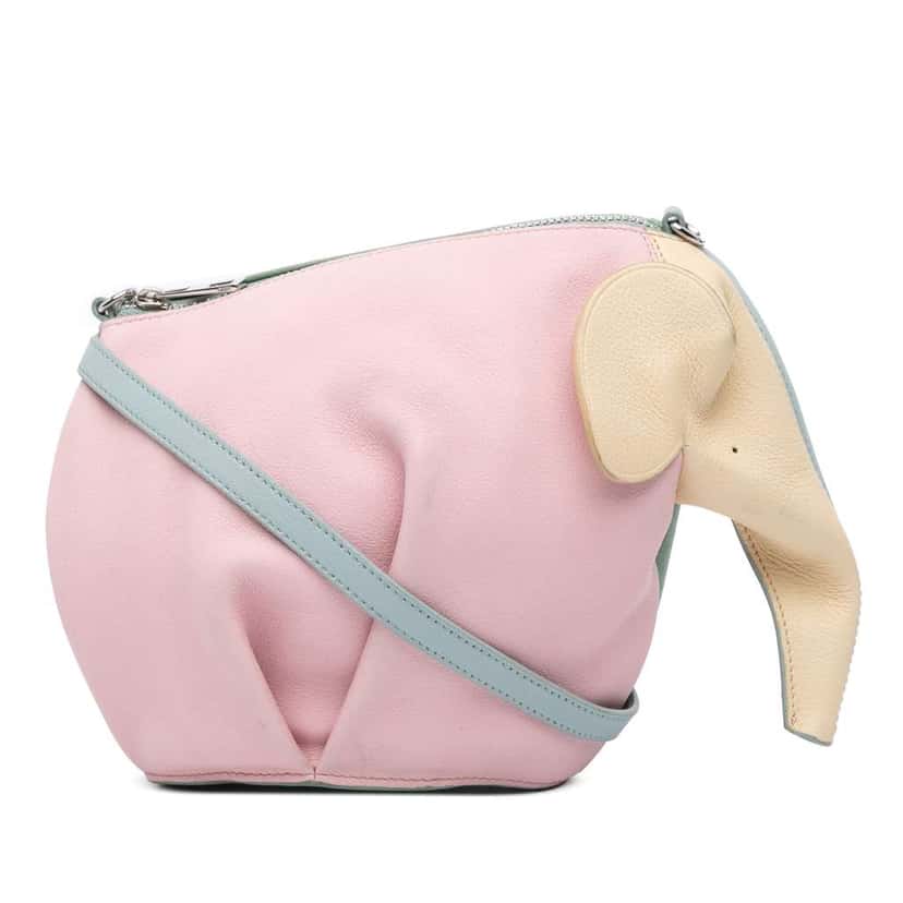 Loewe Mini Multicolor Leather Elephant Crossbody Pink Leather Good condition - Front View