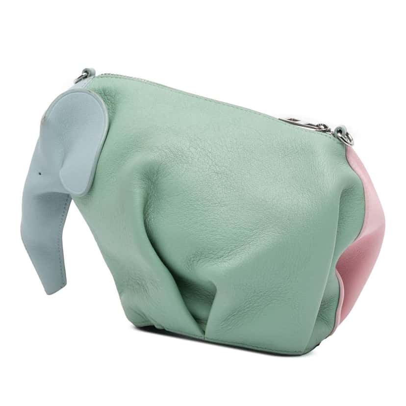 Loewe Mini Multicolor Leather Elephant Crossbody Pink Leather Good condition - Back View