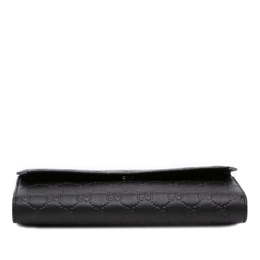 Gucci Guccissima Clutch Black Leather Good condition - Inside View