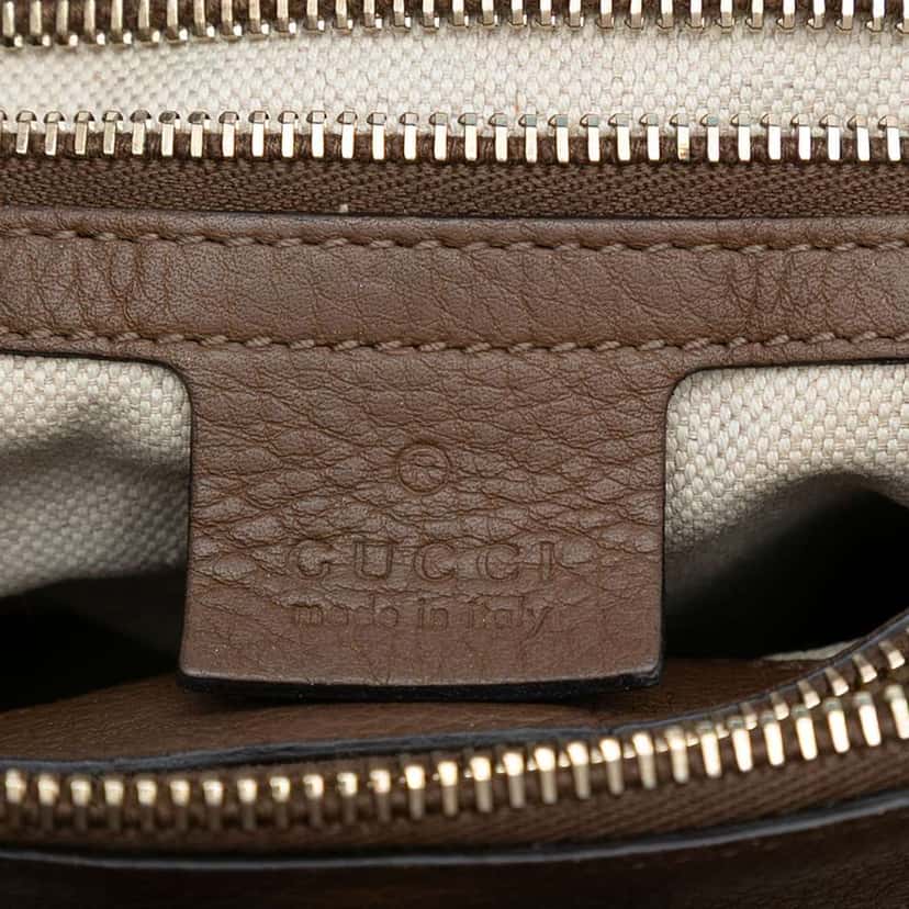 Gucci Medium Calfskin Bamboo Shopper Satchel Brown Leather Good condition - Box View