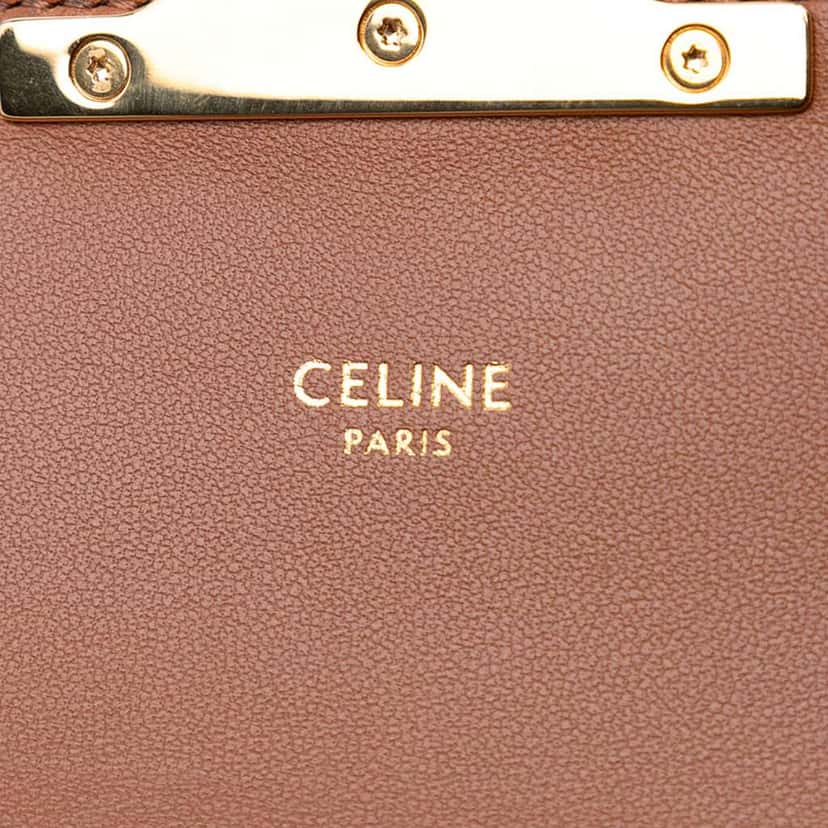 Celine Triomphe Coated Canvas Claude Chain Shoulder Bag Brown Canvas Good condition - Box View