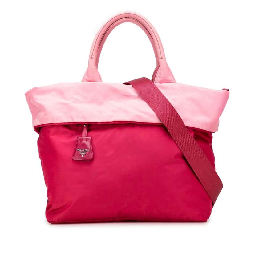 Prada Tessuto Reversible Satchel Pink Good condition - Front View
