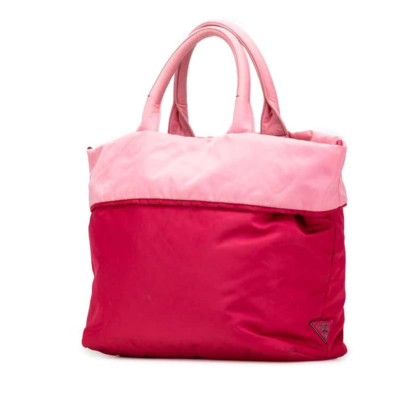 Prada Tessuto Reversible Satchel Pink Good condition - Back View
