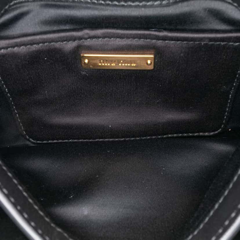 Miu Miu Leather Crystal Embellished Crossbody Black Leather Good condition - Model View