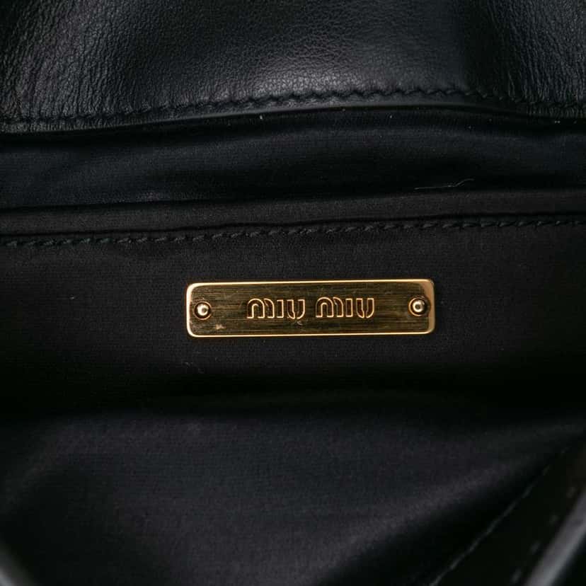 Miu Miu Leather Crystal Embellished Crossbody Black Leather Good condition - Box View