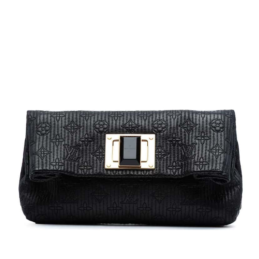 Louis Vuitton Monogram Pochette Altair Black Leather Good condition - Front View