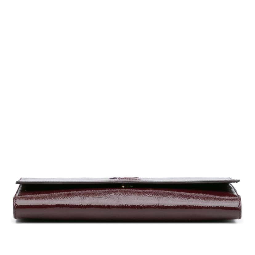 Saint Laurent Small Textured Patent Belle De Jour Clutch Red Leather Good condition - Inside View