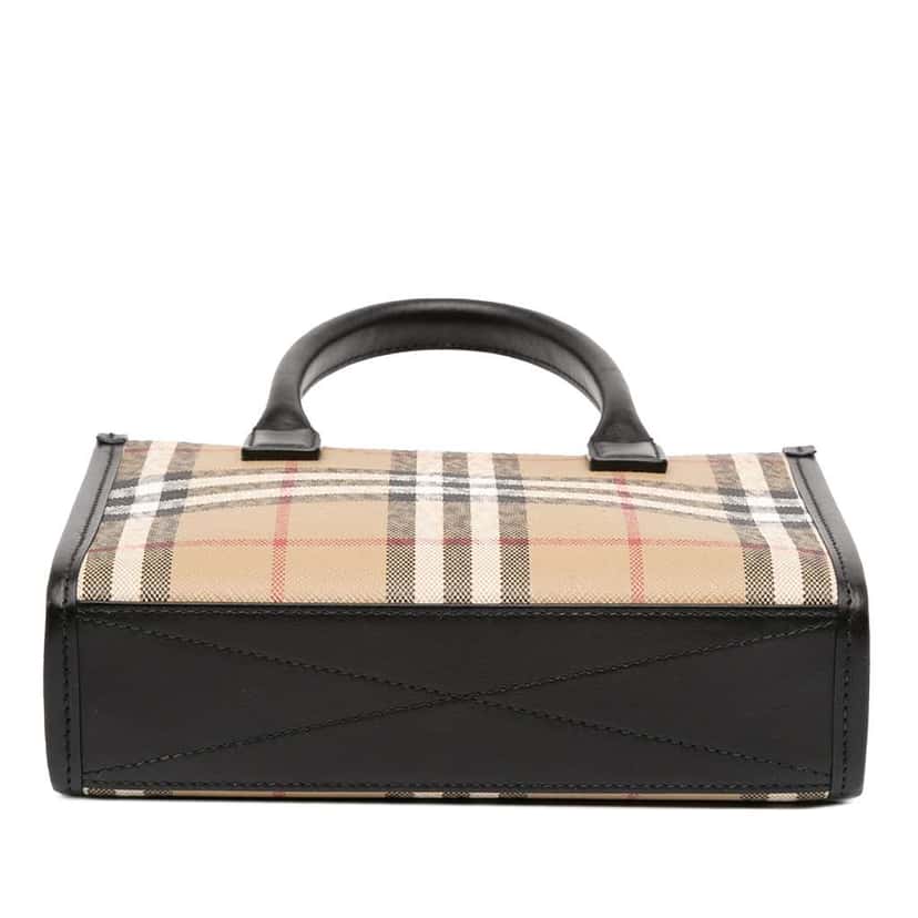 Burberry Mini House Check Coated Canvas Denny Tote Brown Canvas Good condition - Inside View